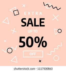 Pink banner template design, Big sale special offer. Vector illustration.