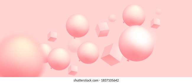 Pink banner template, web abstract layout. Festive modern sale b