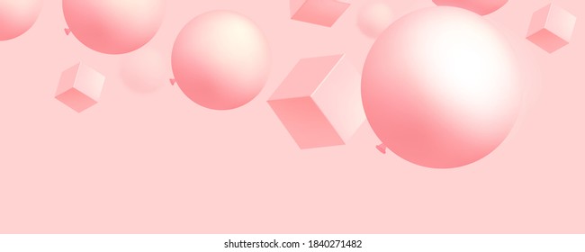 Plantilla de banner rosa, diseño web abstracto. Venta moderna festiva b