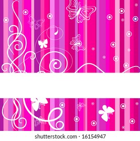 Pink banner. Vector illustration