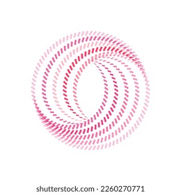 vector de bagre trenzado dinámico de paja rosa ilustración aislada en fondo blanco