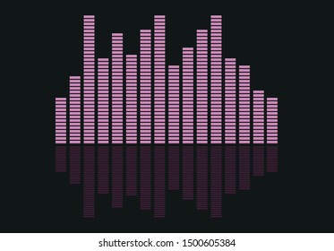 Pink bars of audio volume.