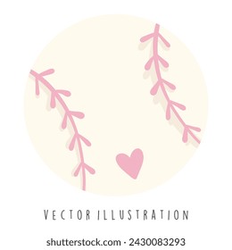 pink base ball vector illustration