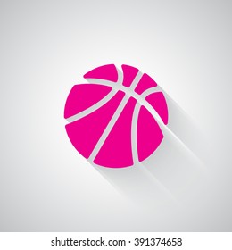 Pink Basketball web icon on light grey background
