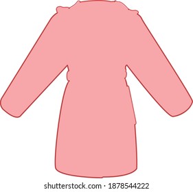 Pink bath robe ,illustration, vector on white background.