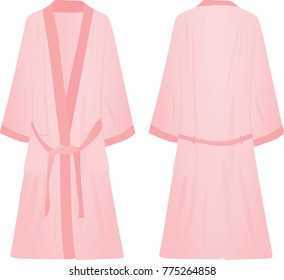Pink bathrobe. vector illustration