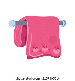 pink bathroom towel hanging icon