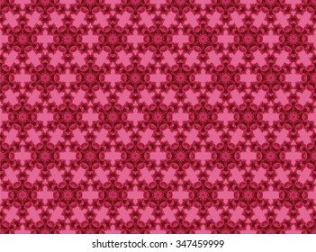 Pink batik fabric illustration, red flower seamless pattern, ikat textile design wallpaper.