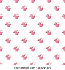 Pink beach bag and hat pattern