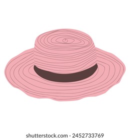 Pink beach hat with ribbon