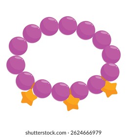 pulseira de contas rosa com estrelas amarelas penduradas representando moda e estilo