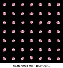 Pink beads on a dark background. Seamless vector illustration. 
