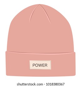 Pink beanie hat isolated on white background