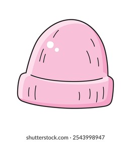 Ilustração isolada de vetor de chapéu de gorro rosa