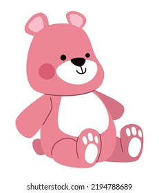 juguete de peluche de oso rosa relleno