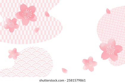 Pink beautiful cherry blossom background illustration