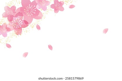 Pink beautiful cherry blossom background illustration