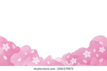 Pink beautiful cherry blossom background illustration