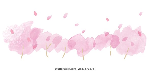 Pink beautiful cherry blossom background illustration