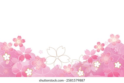 Pink beautiful cherry blossom background illustration