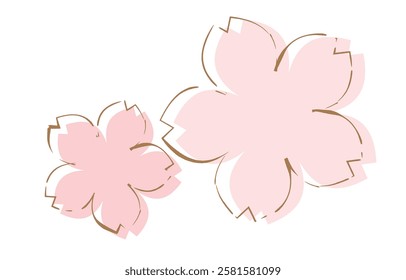 Pink beautiful cherry blossom background illustration
