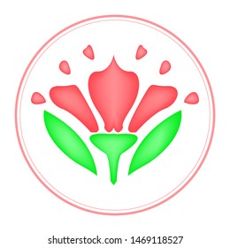 Pink Beautiful Flower Simple Illustration