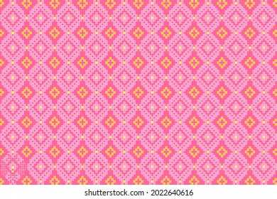 pink beautiful thai silk fabric seamless pattern texture background vector design