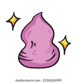 Pink beauty blender colorful illustration isolated on square white background. Simple flat outlined cartoon art styled drawing.