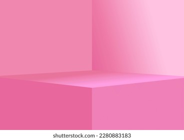 Pink  beauty podium backdrop corner design