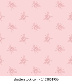 Pink bee pattern. Bugs.
Insects. Background. Wallpaper. 