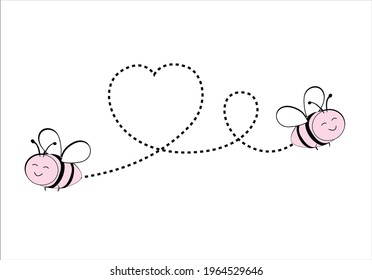 pink bee vector art design 