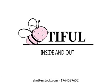 pink bee vector art design 