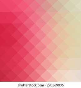 Pink beige cream triangular polygon pattern background