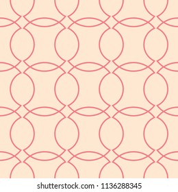 Pink and beige geometric ornament. Seamless pattern for web, textile and wallpapers