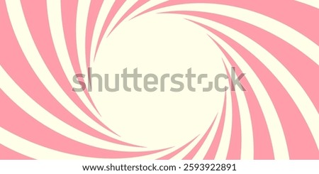 Pink and beige radial swirl background. Pattern with a dynamic optical illusion effect.
