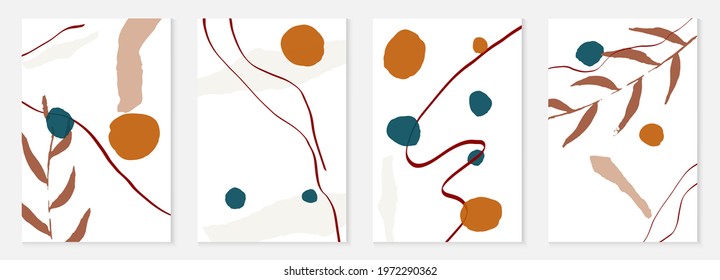 Pink and Beige Shapes Set Vector Memphis Background. Nude Drawing Summer Templates. Brown and Blue Sketch Continuous Illustration.