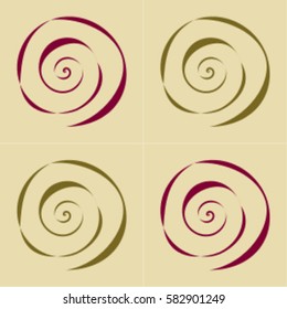 Pink Beige Spiral Pattern