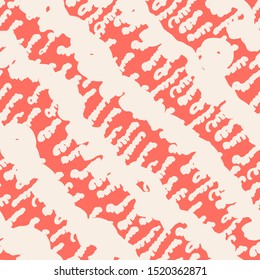 Pink and Beige tie dye seamless pattern.  Shibori seamless print. Watercolor hand drawn batik.  Handmade watercolour shirt tie dye pattern. Japan traditional tile. Salmon and Beige shibori.