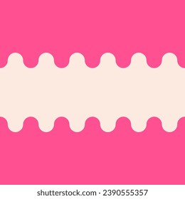 Pink and beige wavy background of pastel color shades. Seamless repeating vector pattern.