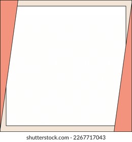 Pink, beige and white background color with stripe line shape. Suitable for social media post and web internet ads. Template layout. Frame, boarder for text, picture, advertisement. Empty space. 