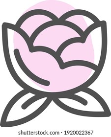 Pink bell flower, illustration, vector on white background.