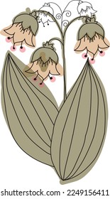 Pink bell flower. Vector file for designs.
