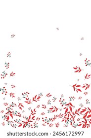 Rosa Beeren Hintergrund Weiße Vektorgrafik. Leaf Simple Vorlage. Burgunder Blätter. Grüne Kräuterkunst. Tote Textur.
