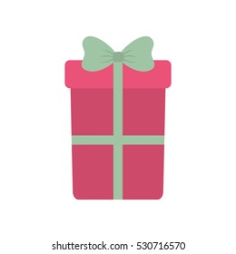pink big gift box with bow vector illustration eps 10