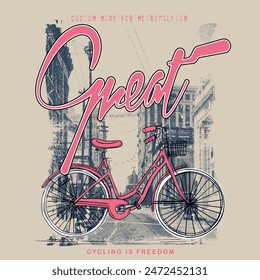 Pink Bike with Basket Original Poster