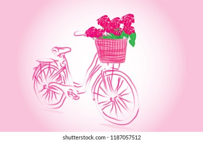 Pink Bike with Pink Flowers