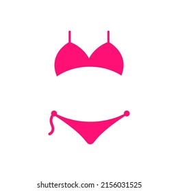 Pink bikini icon vector illustration