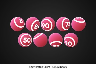 Pink Bingo Balls Vector Illustration