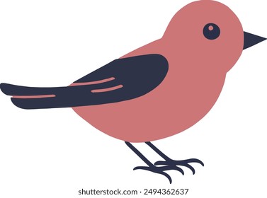 Pink bird with black beak vector image