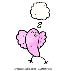 caricatura de pájaro rosa